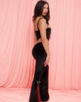 Black Christmas Velvet Pants