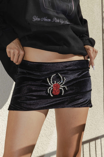Spider Velvet Mini Skirt