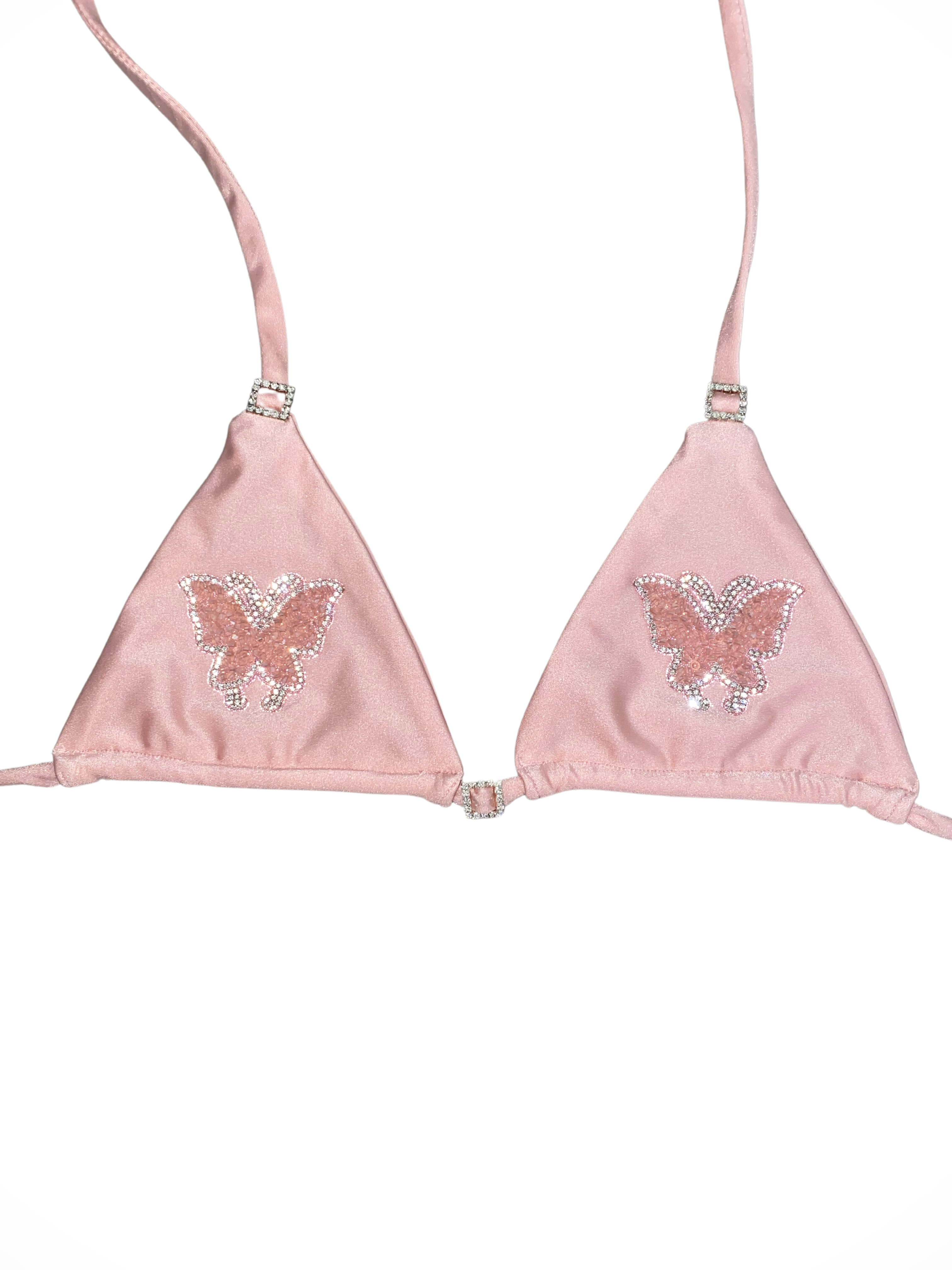 Pink Butterfly Bikini Top