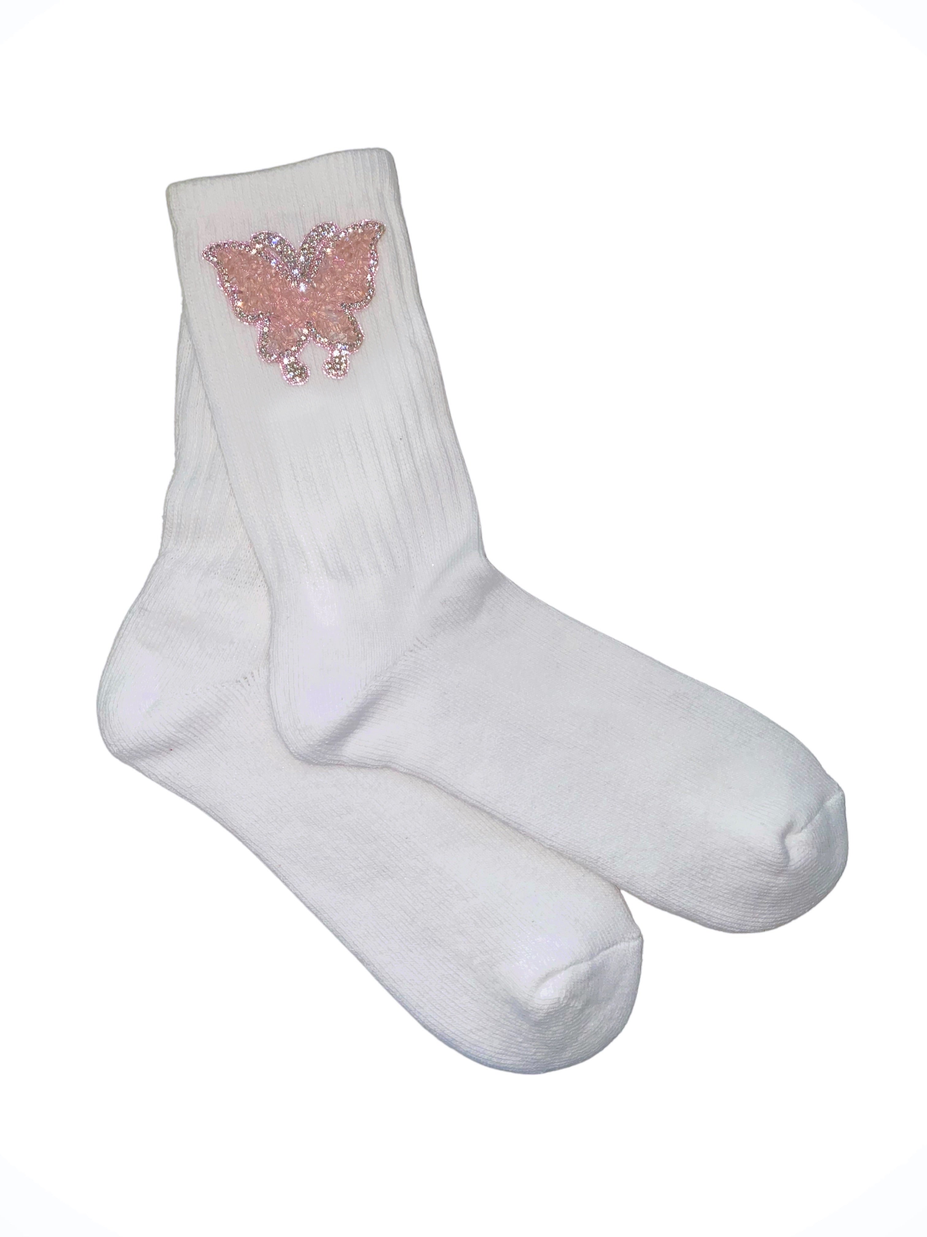 Pink Butterfly Socks