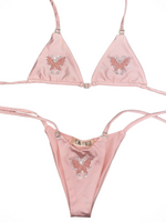 Pink Butterfly Bikini Top